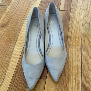 Beige suede shoes by Marc Fisher.